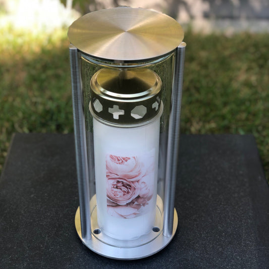 Grablaterne aus Edelstahl R8M 10,5x10,5x18-22cm