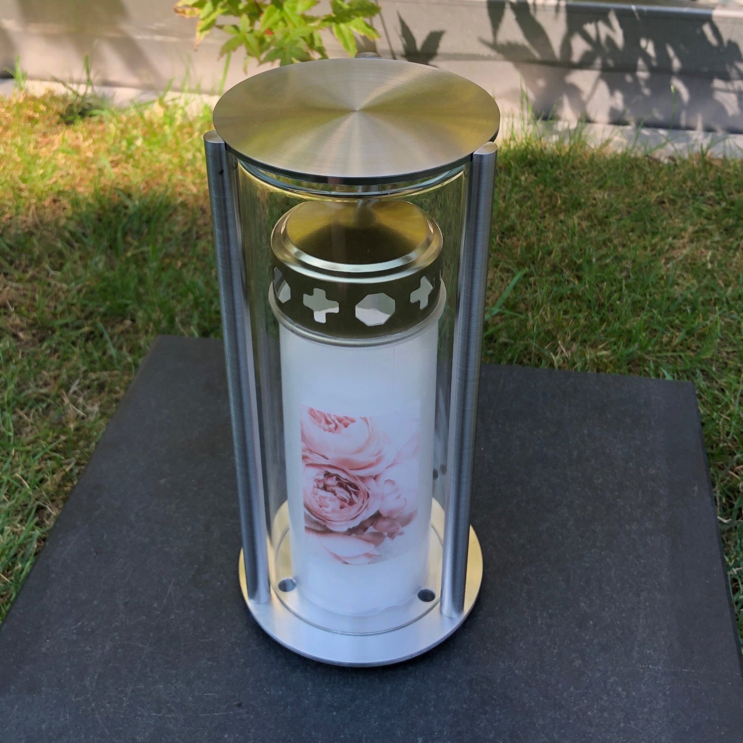 Grablaterne aus Edelstahl R8M 10,5x10,5x18-22cm