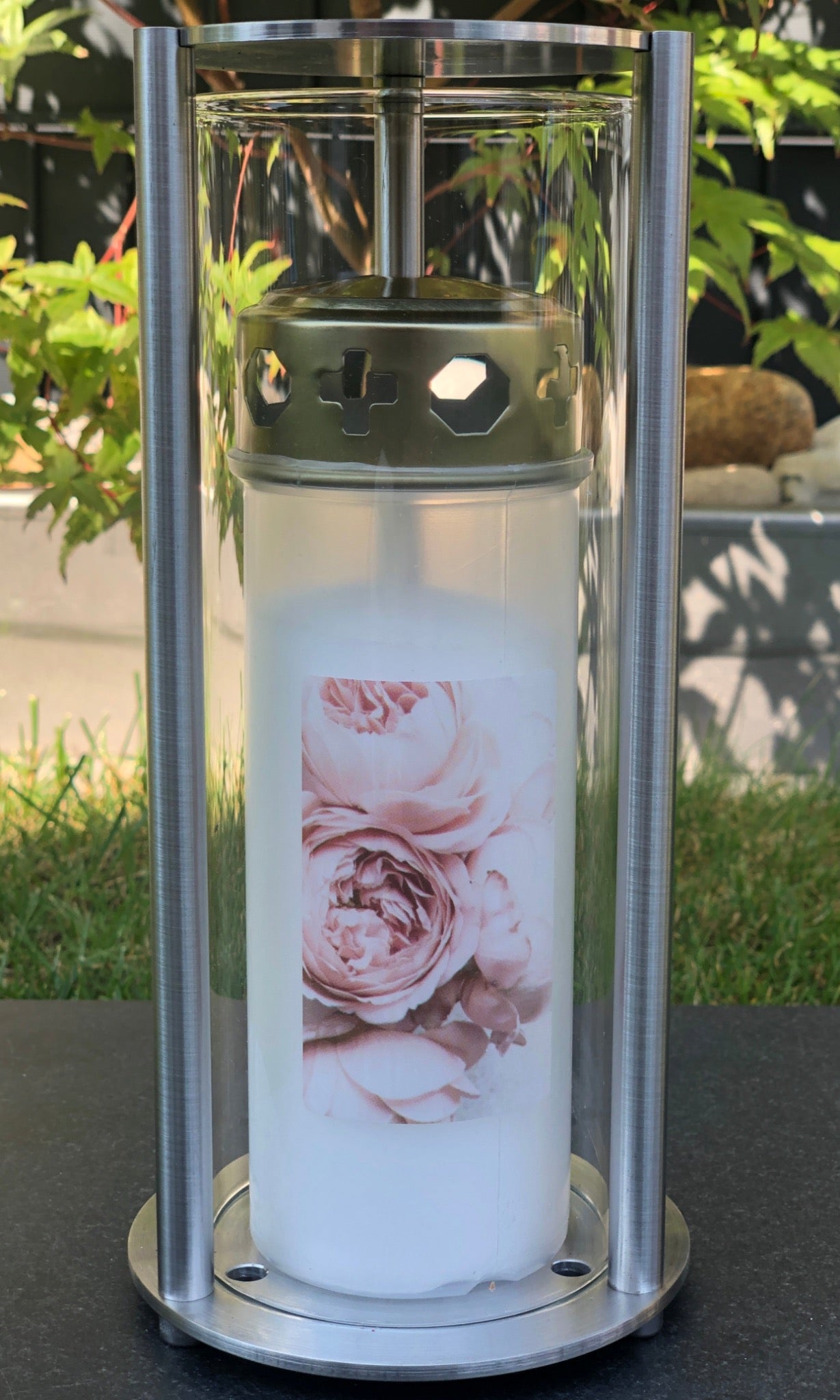 Grablaterne aus Edelstahl R8M 10,5x10,5x18-22cm