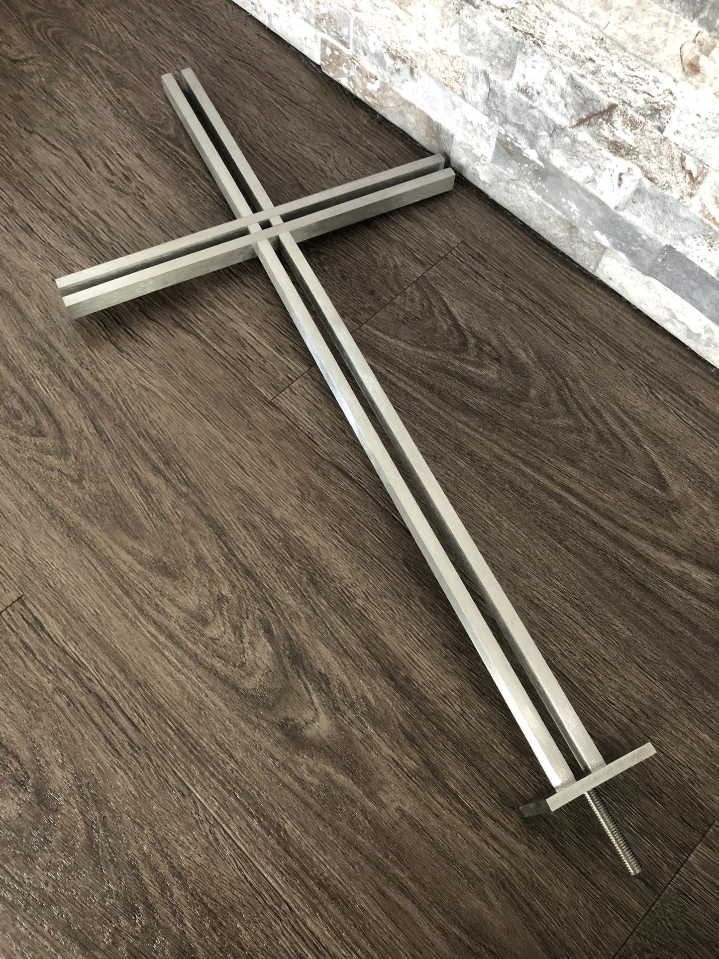 Grabkreuz Doppelstabkreuz Urnenkreuz GK DS Edelstahl Kreuzornament NEU