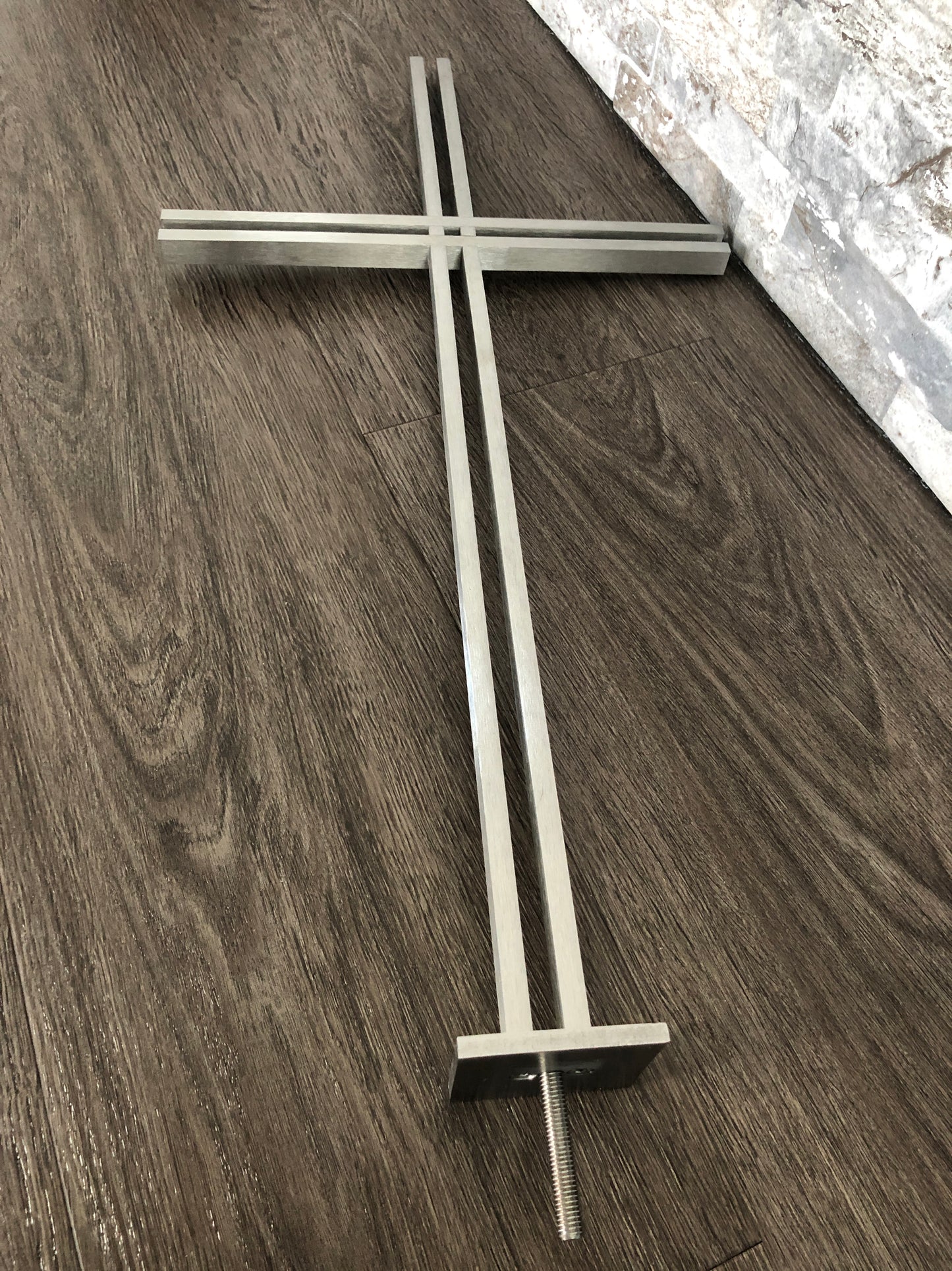 Grabkreuz Doppelstabkreuz Urnenkreuz GK DS Edelstahl Kreuzornament NEU