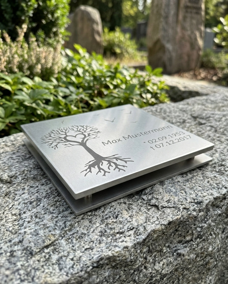 Grabkissen Grabplatte Edelstahl