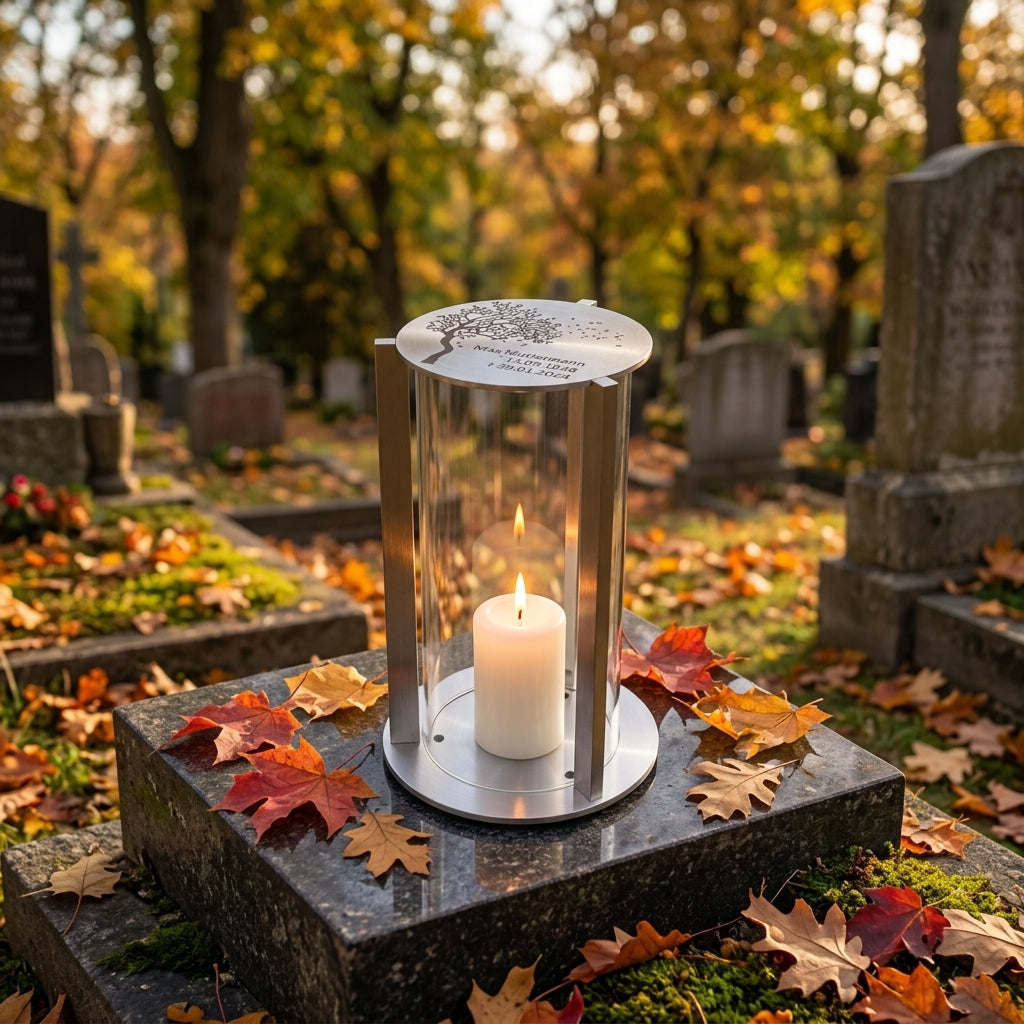 Grablaterne Edelstahl RE8M – Variante mit Gravur
