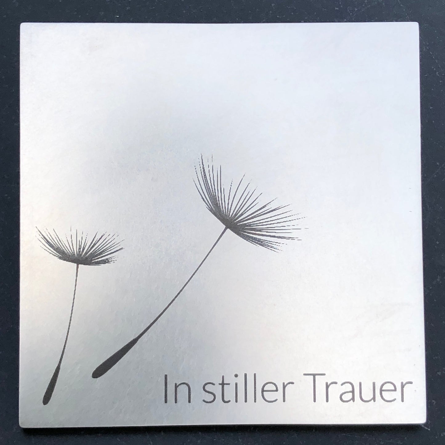 Grabstein-Motivtafel Pusteblume mit Spruch