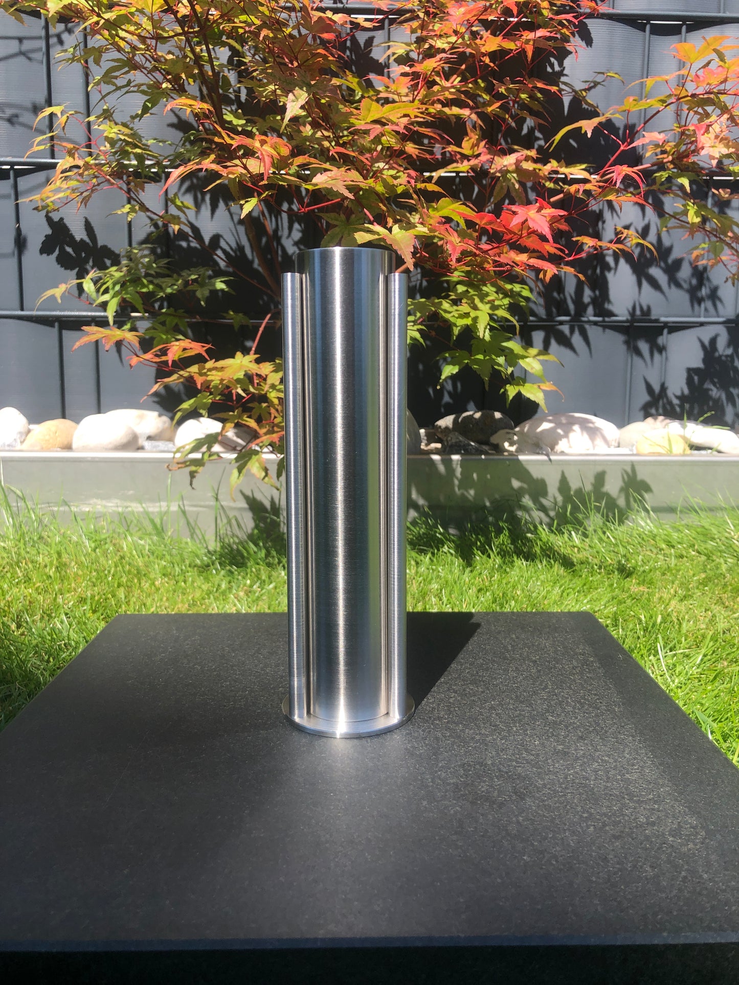 Vase Grabvase Edelstahl V2A Hochwertig Exklusiv Grabschmuck Friedhofsvase R4G